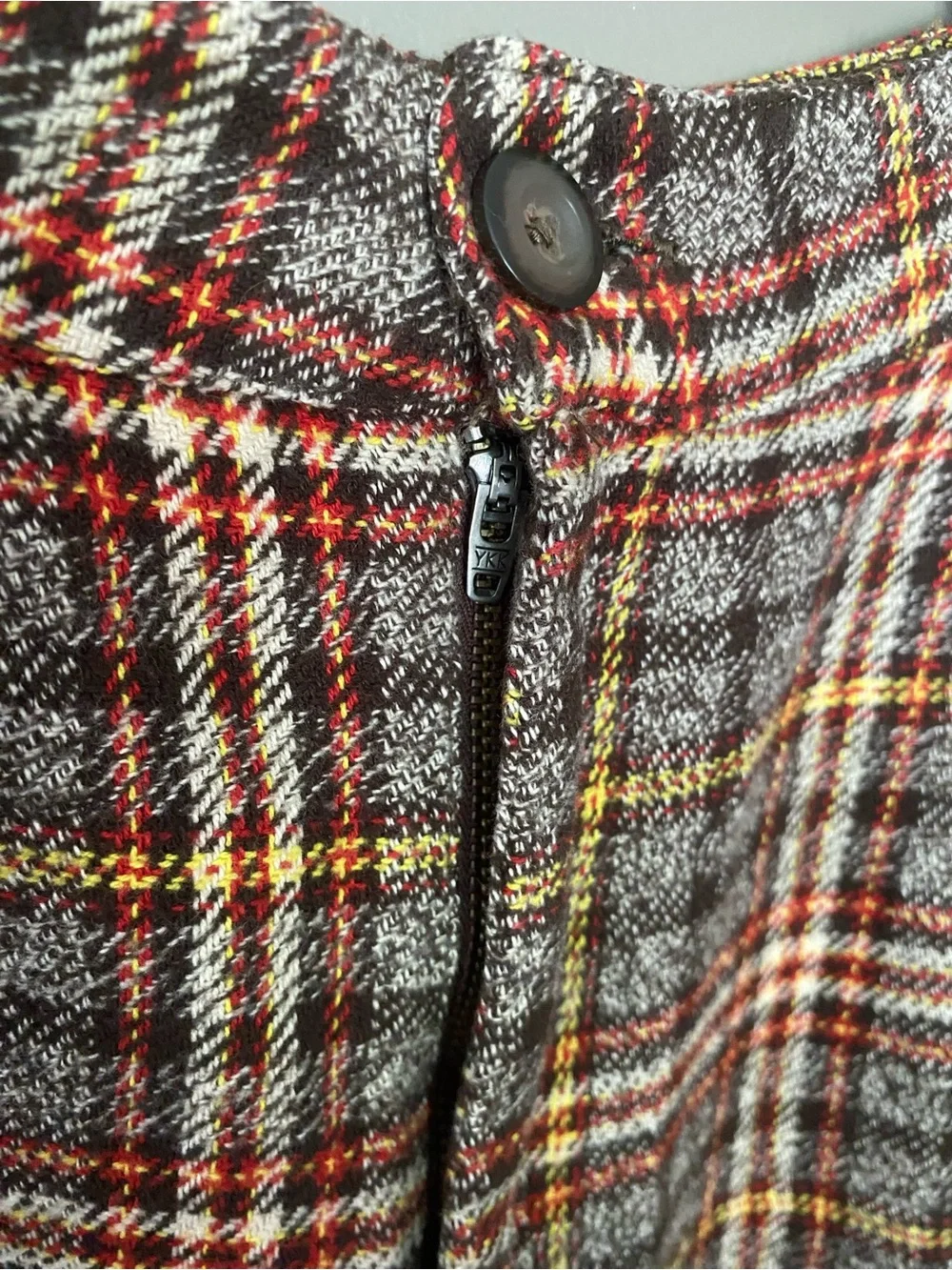 FREE PEOPLE Plaid Vintage Inspired Shape Up Wide Leg Trouser Pant Size 0